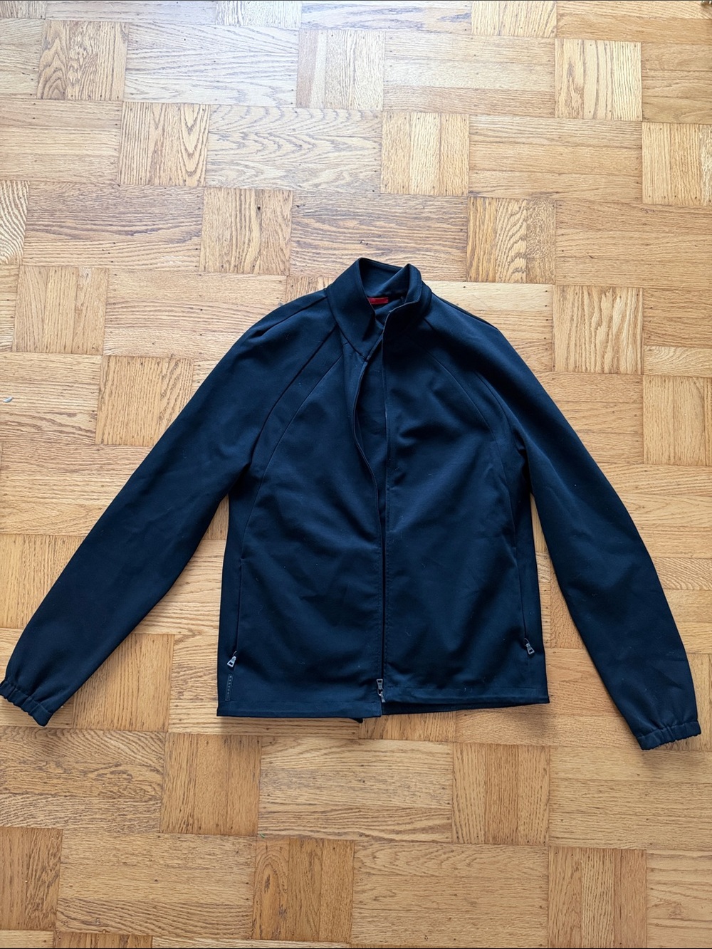 Prada Men's Black Zip-Front Jacket - Classic Lightweight Layer